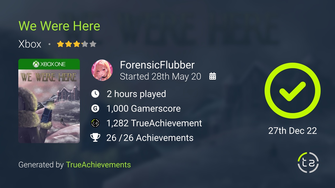 We Were Here achievement summary